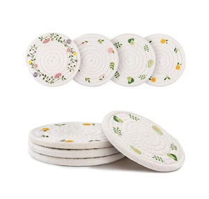 Meilleur fournisseur Ensemble de sous-verres Sous-verre tissé en coton Accessoires de décoration de bureau Sous-verres de table - Product Image 5