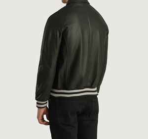 Veste Letterman en cuir de luxe pour hommes Style vintage rétro intemporel avec motif de camouflage à col montant pour Chicago pour taureaux - Product Image 5