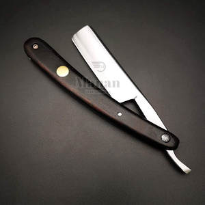Navaja de Afeitar Profesional de Acero Inoxidable de Alta Calidad con Mango de Madera, Herramienta de Afeitado para Barbería y Uso Personal - Product Image 4