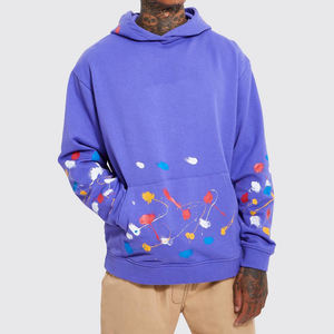 Venta al por mayor 2025 Diseño de alta calidad Multi Color Impreso Básicos personalizados, Sudadera con capucha de mezcla de algodón Hombres Sudaderas con capucha de tela de gran tamaño - Product Image 1