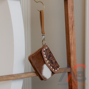 Monedero de vaquera de tamaño pequeño, minicartera de cuero de vaca con pelo occidental, multiusos, con cremallera, regalos occidentales para mujer - Product Image 4