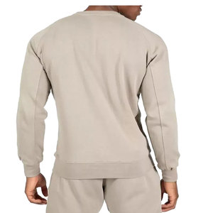 Hot Selling 100% Cotton <b>Crewneck</b> Sweatshirt Tracksuit Men's French Terry Plain Casual Sporting Jogger Suit Plus Size Solid - Product Image 6