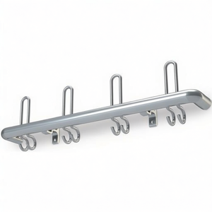 Ganchos de Pared de Aluminio con 16 Ganchos para Abrigos, 1600 mm de Longitud, 200 mm de Espaciado entre Ganchos - Product Image 3