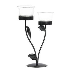 Porte-bougie décoratif en fer avec feuilles, design moderne pour la décoration de la maison et du bureau, mariages, fêtes, événements, fabriqué en Inde. - Product Image 3