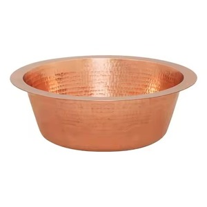 Bol de service rond en cuivre, décoration de table à manger, bol de service alimentaire en cuivre - Product Image 5