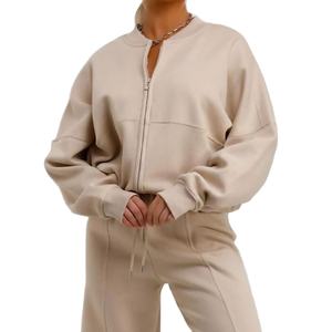 Haute qualité coton Tech polaire femmes survêtement plaine surdimensionné deux pièces survêtement pour dames ensembles WoMen 2026 - Product Image 4