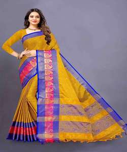 Nouveau Saree de mariage au look attrayant avec un beau chemisier non cousu en coton et soie multicolore dans un vêtement ethnique Apparelgarment - Product Image 4