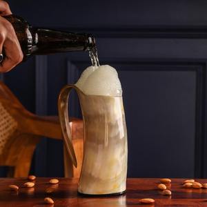 แก้วน้ำทำจากเขาสัตว์ธรรมชาติขัดเงา งานแฮนด์เมด เหมาะสำหรับใช้ในบาร์และเป็นของขวัญ - Product Image 3