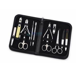 Juego Profesional de Manicura y Pedicura de Acero Inoxidable, Kit Completo para el Cuidado de las Uñas con Estuche Negro con Cierre, Venta al por Mayor - Product Image 1