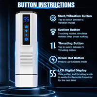 Sexy Stöhnender Masturbationsbecher mit Stimulationskolben, Stoßfunktion, Vibration und Heizung, Automatischer Masturbator für Männer, Erotikspielzeug für Erwachsene