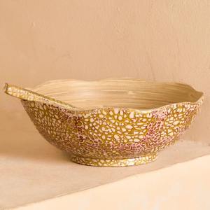 Ensaladera de bambú radiante con laca de cáscara de huevo, decoración de presentación de comida, productos vietnamitas al por mayor ecológicos - Product Image 4