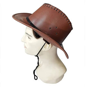 Chapeaux de cowboy en cuir de haute qualité, tressés, résistants à l'eau, vente en gros, approvisionnement en vrac, étiquette privée, chapeaux western pour hommes, ODM OEM - Product Image 5