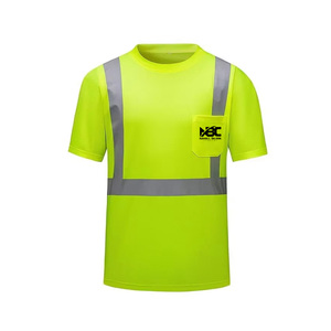 เสื้อยืดสะท้อนแสงเสื้อเซฟตี้แขนสั้นแห้งเร็วก่อสร้างมองเห็นง่าย - Product Image 4