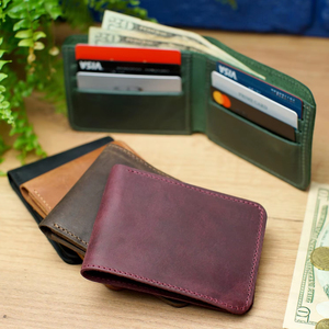 High End Genuine Leather Bi Fold <b>Wallet</b> Slim <b>RFID</b> <b>Blocking</b> Purse For Men Stylish Minimalist Holder BFW-0050 - Product Image 1