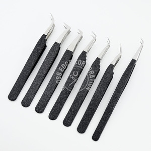 Juego de Pinzas para Extensión de Pestañas al por Mayor, Acero Inoxidable, 35 y 45 Grados, Mega Volumen, Punta Fina en X, Herramienta para Pestañas - Product Image 1