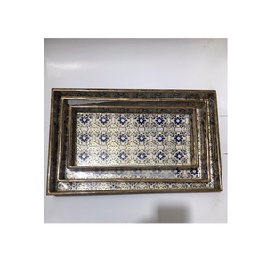 Bandejas de servicio de MDF para restaurante y Hotel, bandeja de diseño impreso de flores a bajo precio, bandejas de servicio de madera MDF - Product Image 6