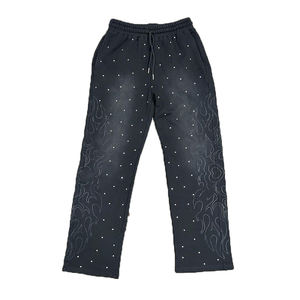 Fabricant de pantalons évasés à lavage à l'acide empilés de haute qualité Pantalon ample à poches multiples Street Wear Pantalon évasé à lavage à l'acide lavé - Product Image 3