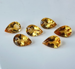 Corte de pera citrino natural 7x10mm facetado-Piedra preciosa suelta de corte de pera citrino de calidad superior - Product Image 3