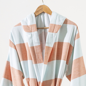 Albornoz de algodón unisex Tejido ligero de lino de secado rápido transpirable sólido todo el año XL HECHO DE Turquía ropa de dormir para mujer - Product Image 2