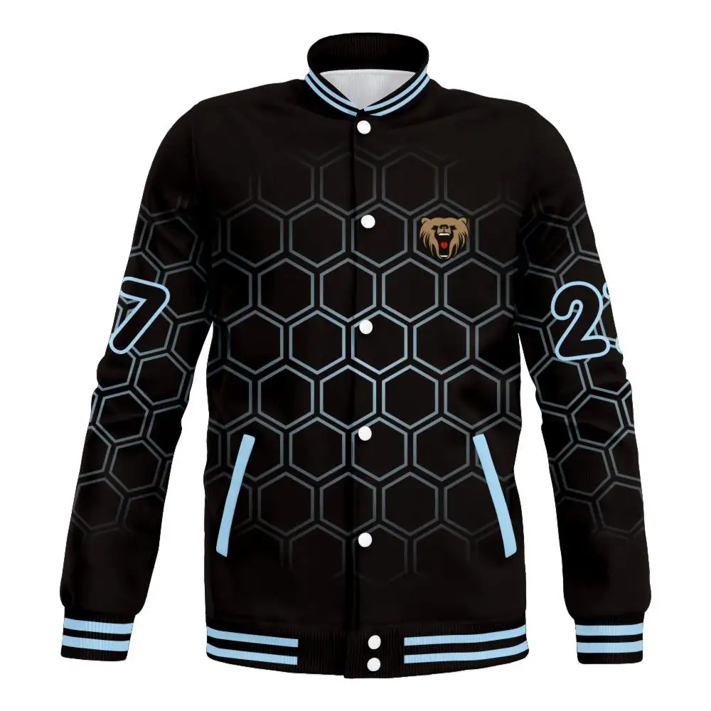 Chaqueta de béisbol personalizada chaqueta de los hombres de diseño de moda sobre la sublimación chaqueta de béisbol de estilo callejero nueva llegada sublimada personalizada