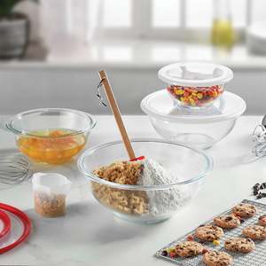 Set di 8 Ciotole in Vetro Borosilicato di Alta Qualità con Coperchi, Ciotole per Insalata Ecologiche Personalizzabili per Feste - Product Image 3