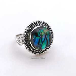 <b>Abalone</b> <b>Shell</b> Ring, Sterling Silver Handmade Promise Ring - Product Image 1