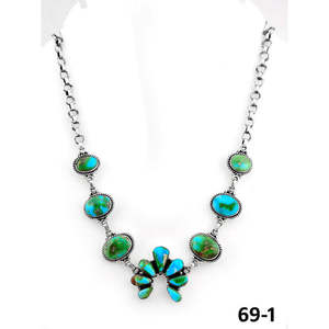 Chaînes religieuses tendance en argent sterling faites à la main, style bohème du sud-ouest Sonoran, avec motifs floraux et chiffres, ornées de turquoise et de perles, idéales pour mariages et cadeaux - Product Image 1