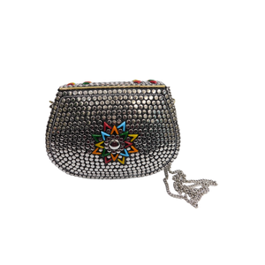 Bolsos de tela de terciopelo de diseño versátil para mujer con paños de ambroidry de piedra dorada y multicolor Nuevo diseño con bolsos de dama Ambrodry - Product Image 6