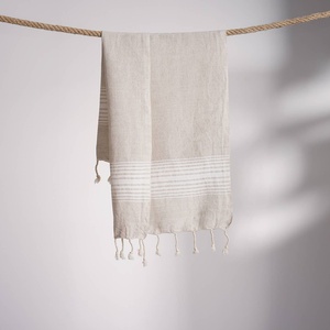 Toalla de Mano Turca de Lino y Algodón, Diseño Tribal, 17x38 pulgadas - Product Image 3