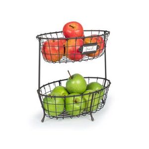 Panier à fruits en métal fait main élégant pour le comptoir de cuisine, organisateur de rangement, salle à manger, décoration de la maison - Product Image 3