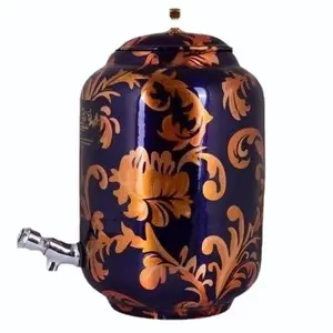 Distributeur d'eau en cuivre artisanal imprimé avec un design traditionnel, distributeur d'eau en cuivre imprimé de qualité supérieure pour la maison et le bureau - Product Image 3