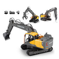 Camión Excavadora RC VOLVO a Escala 1/16 Tiktok Cada E568-001, 17 Canales, 3 en 1, de Construcción de Aleación con Luz y Sonido