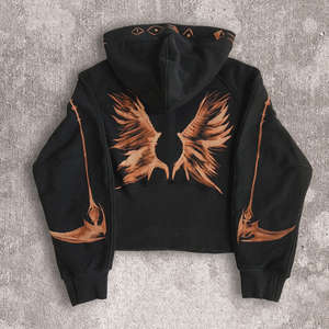 Sweat-shirt zippé à col roulé d'hiver décontracté personnalisé pour femmes sweat à capuche court à la mode avec logo imprimé sur le devant vêtements de sport chauds - Product Image 2