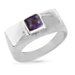 แหวนเงินแท้ 925 ประดับพลอยอเมทิสต์ สำหรับผู้หญิง เครื่องประดับอัญมณีสุดหรู - Product Image 2