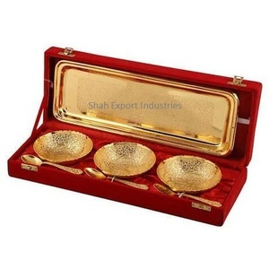 Juego de cuencos de Latón chapado en plata de diseño elegante para regalar en el aniversario de boda Regalo de cumpleaños Cuenco de servicio hecho a mano - Product Image 3