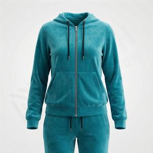 Sudaderas de Forro Polar Grueso de Alta Calidad al por Mayor, Conjuntos Deportivos de Terciopelo para Mujer, Ropa Deportiva de Gimnasio y Fitness 2025 - Product Image 1