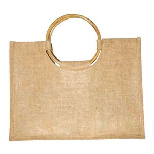 Sacos de lona de yute Diseño liso con asas Tamaño pequeño Compras perfectas Uso de comestibles Bolsa de lona hecha a mano de alta calidad - Product Image 3