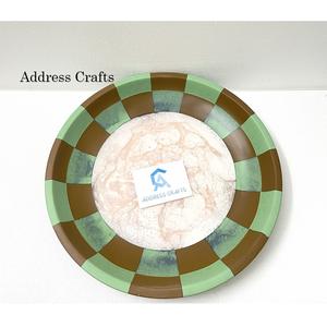 Plateau de service en bois et résine de qualité supérieure décoratif grands plateaux de service ronds en résine vaisselle plateau en résine pour la maison hôtel - Product Image 1