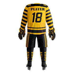 Ensembles d'uniformes de hockey sur glace unisexes de haute qualité, conçus pour le confort, la performance, respirants, évacuant l'humidité, tissu 100% polyester - Product Image 4