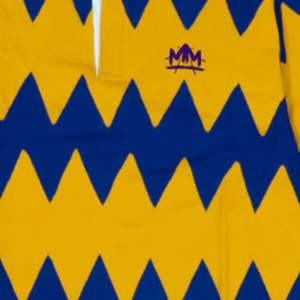 Camiseta de Rugby Amarilla y Azul para Hombre, Manga Larga, Algodón, Estilo Polo, Patrón en Zigzag, Ropa Deportiva Informal, Ajuste Holgado, Camiseta de Entrenamiento Unisex - Product Image 4