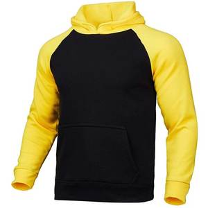 Survêtement pour homme 100% coton survêtements 2 pièces ensembles longs automne hiver pull à capuche survêtements Patchwork poche kangourou - Product Image 4