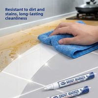 Stylo à joint de carrelage CZ086 à base d'eau, pointes interchangeables rondes/biseautées 1-4mm, 12 couleurs, résistant à la moisissure pour les joints.