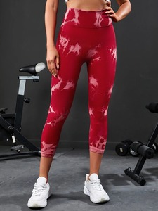 New Style <b>Women</b> Yoga <b>Leggings</b> High Waist Seamless Casual Cotton Bamboo Solid Color for Workout Running - Product Image 3