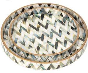 Plateau rond en bois avec impression émaillée brillante motif végétal, écologique, pour anniversaire, décoratif, pour la maison et la cuisine - Product Image 4