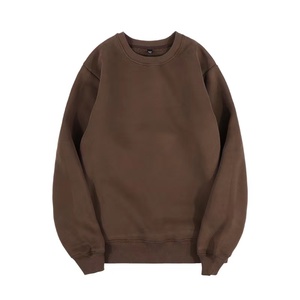 Nueva sudadera de lana en blanco de lujo con diseño de peso pesado, Sudadera de cuello redondo, logotipo personalizado, sudadera de gran tamaño con hombros caídos - Product Image 1