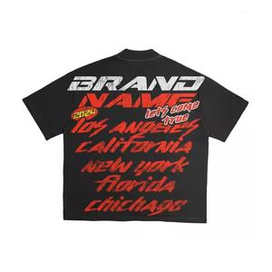 Vente en gros Streetwear T-shirt Hip Hop unisexe à col ras du cou pour hommes de haute qualité 100% coton coupe ample - Product Image 2