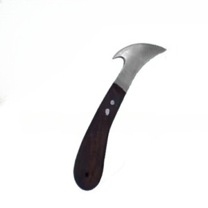 Couteau à sabot outils de coupe manche en bois noir Instruments vétérinaires lame ronde en acier inoxydable couteau à sabot de cheval - Product Image 5