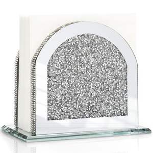<b>Silver</b> Glitter <b>Napkin</b> Holder Elegant Table Decor for Homes Restaurants Cafes Offices and Special Events Wholesale From India - Product Image 4
