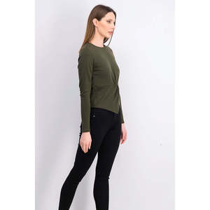 Top da donna Extra Large Val Knot-Front Leisure di Rachel Roy, colore verde medio - Product Image 3
