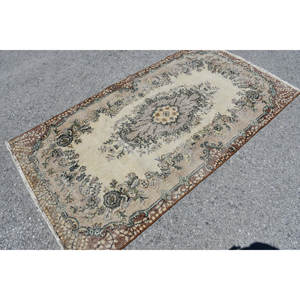 Tapis Vintage en Laine et Polyester Turc 37X68 pieds Classique Rectangle Patchwork Design Fait Main Support en Latex pour le Salon - Product Image 4